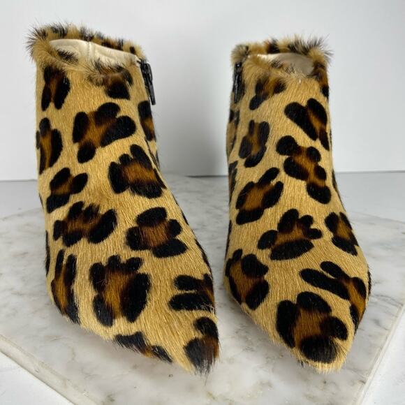 Butter Italy Ankle Boots Weston Leopard Print Calf Hair Heeled Bootie US 6 $575 - Picture 3 of 10